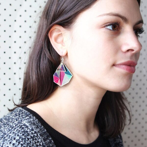 Triangle art earrings Next romance jewellery handmade in melbourne