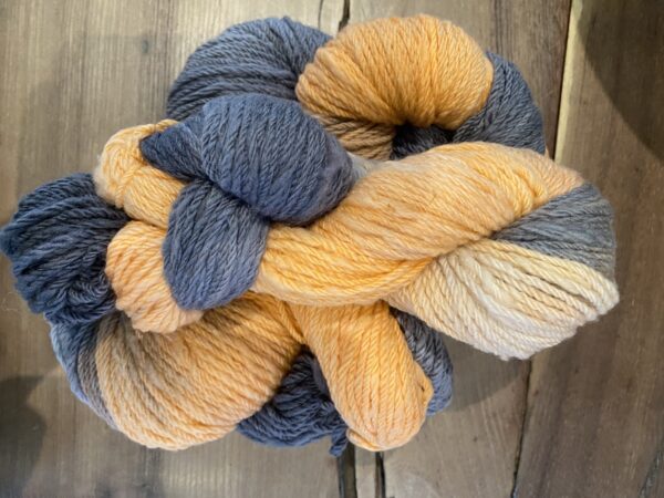 Alpaca Wool Yarn 8ply Orange and Grey