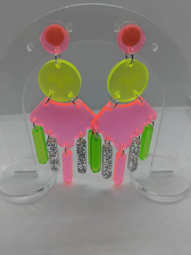 Neon Large Dangle Resin Earrings The Make It Collective