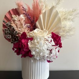 Dried Floral Arrangement Size Small in Hot Pink