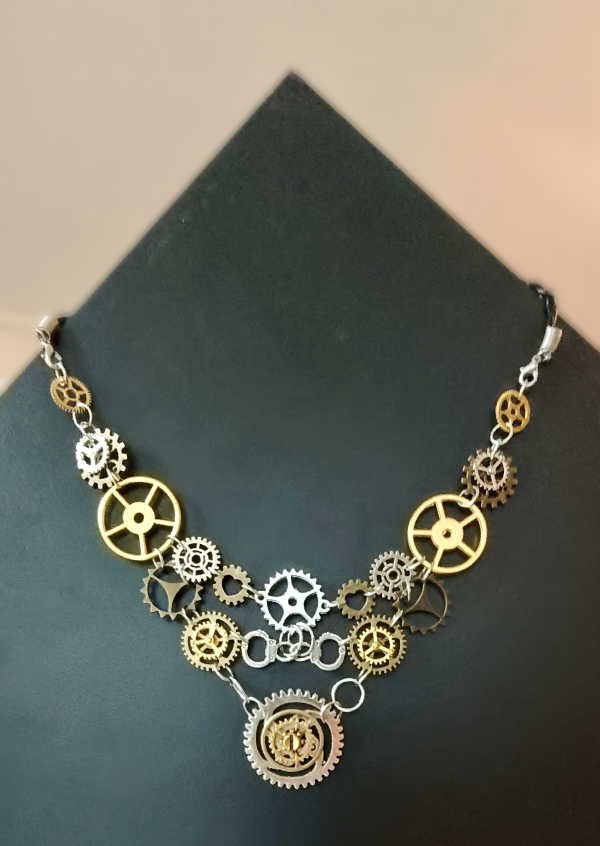 Steampunk V shaped Statement Necklace - Image 2