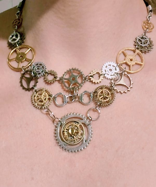 Steampunk V shaped Statement Necklace