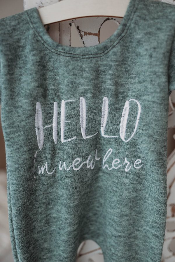 Hello I’m new here newborn romper - Image 3
