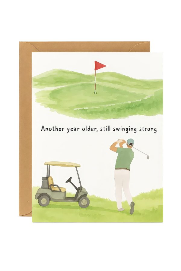 Golf themed Happy Birthday card
